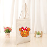 Halloween Eco Friendly Cartoon Cute Jack-o'-lantern Handle Canvas Bottomless Tote Bag