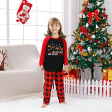 Christmas Matching Family Pajamas Funny Flying Reindeer Snowflakes are Really Made Red Black Pajamas Set