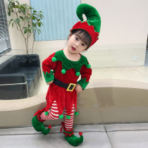 Kids Holiday Cosplay Elf Striped Pants With Belt Halloween Costume