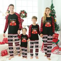 Christmas Matching Family Pajamas Merry Christmas Santa Gift Truck Reindeer Pants Pajamas Set