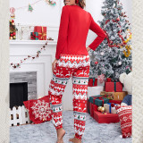 Women Two Pieces Pajamas Seamless Long Sleeve Tops And Pants Christmas Sleepwear Set