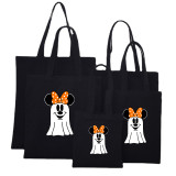 Halloween Eco Friendly Cartoon Cute Mouse Gost Handle Canvas Bottomless Tote Bag