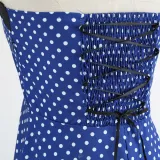 Women Holiday Polka Dot A-line Bow Tie Halter Dress