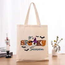 Halloween Eco Friendly It's Spooky Bat Handle Canvas Bottomless Tote Bag