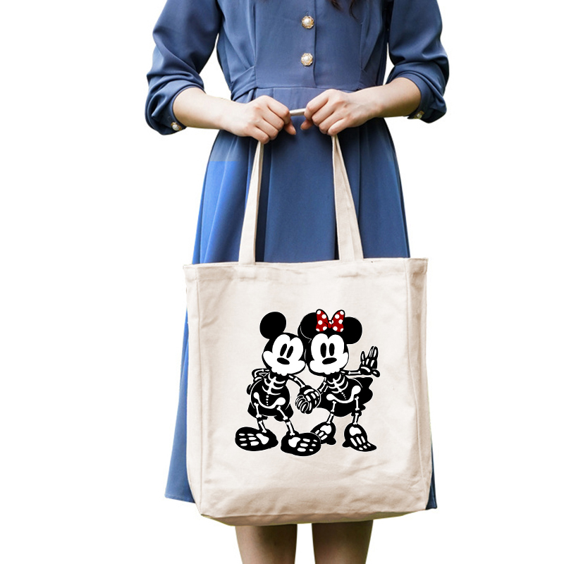 Halloween Eco Friendly Cartoon Mouse Handle Canvas Tote Bag