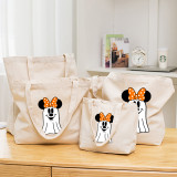 Halloween Eco Friendly Cartoon Cute Mouse Gost Handle Canvas Tote Bag