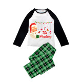 Christmas Matching Family Pajamas Funny No Peeking Santa Ornament Green Pajamas Set