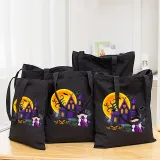 Halloween Eco Friendly Witch's Castle Handle Canvas Bottomless Tote Bag