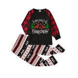Christmas Matching Family Pajamas Christmas Family Elk Reindeer Pants Black Pajamas Set