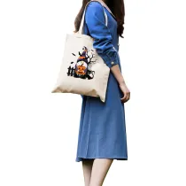 Halloween Eco Friendly CuPumpkins Gnomie Handle Canvas Bottomless Tote Bag