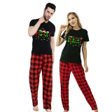 Couple Matching Christmas Pajamas Merry Bright Loungwear Short Pajamas Set