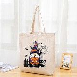 Halloween Eco Friendly Pumpkins Gnomie Handle Canvas Tote Bag