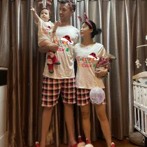 Christmas Matching Family Pajamas Gingerbread Christmas Crew Short Pajamas Set