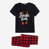 Couple Matching Christmas Pajamas Jngle Balls & Tinsel Tits Loungwear Short Pajamas Set