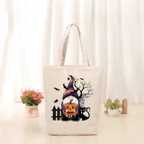 Halloween Eco Friendly Pumpkins Gnomie Handle Canvas Tote Bag