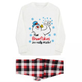 Christmas Matching Family Pajamas Funny Snowman How Snowflakes are Really Made White Pajamas Set