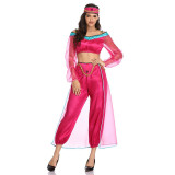 Women Halloween 3 Pieces Princess Jasmine Costume Cosplay