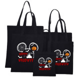 Halloween Eco Friendly Cartoon Mouse Happy Halloween Handle Canvas Bottomless Tote Bag