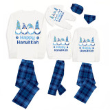 Christmas Matching Family Pajamas Four Gnomies Happy Hanukkah Blue Pajamas Set