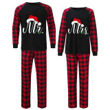 Couple Matching Christmas Pajamas Christmas Hat Mr & Mrs. Loungwear White Pajamas Set