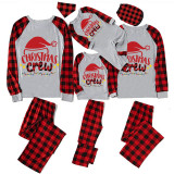 Christmas Matching Family Pajamas Red Hat Christmas Crew Gray Pajamas Set