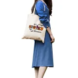 Halloween Eco Friendly It's Spooky Bat Handle Canvas Bottomless Tote Bag