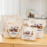 Halloween Eco Friendly It's Spooky Bat Handle Canvas Tote Bag