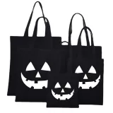Halloween Eco Friendly Luminous Jack-o'-lantern Handle Canvas Tote Bag