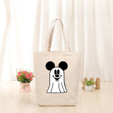 Halloween Eco Friendly Cartoon Mouse Gost Handle Canvas Tote Bag