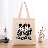 Halloween Eco Friendly Cartoon Mouse Handle Canvas Bottomless Tote Bag