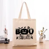 Halloween Eco Friendly BOO Squad Handle Canvas Bottomless Tote Bag
