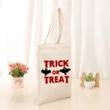 Halloween Eco Friendly Trick or Treat Handle Canvas Bottomless Tote Bag