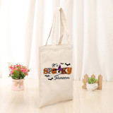 Halloween Eco Friendly It's Spooky Bat Handle Canvas Bottomless Tote Bag