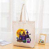 Halloween Eco Friendly Witch's Castle Handle Canvas Tote Bag