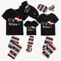 Christmas Matching Family Pajamas Gingerbread Christmas Crew Reindeer Pants Pajamas Set
