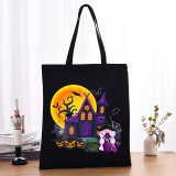 Halloween Eco Friendly Witch's Castle Handle Canvas Bottomless Tote Bag