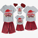 Christmas Matching Family Pajamas Red Hat Christmas Crew Short Pajamas Set
