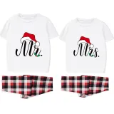 Couple Matching Christmas Pajamas Christmas Hat Mr & Mrs. Loungwear Short Pajamas Set