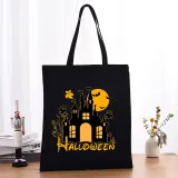 Halloween Eco Friendly Midnight Castles Handle Canvas Bottomless Tote Bag