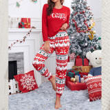 Women Two Pieces Pajamas Seamless Long Sleeve Tops And Pants Christmas Sleepwear Set