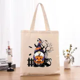 Halloween Eco Friendly CuPumpkins Gnomie Handle Canvas Bottomless Tote Bag
