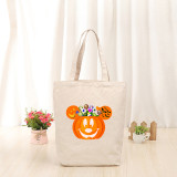 Halloween Eco Friendly Jack-o'-lantern Handle Canvas Tote Bag
