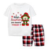 Christmas Matching Family Pajamas Funny Elf Snowflakes are Really Made Short Pajamas Set