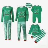 Christmas Matching Family Pajamas Funny Snowman How Snowflakes are Really Made Green Stripes Pajamas Set