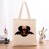 Halloween Eco Friendly Cartoon Cute Mouse Bat Handle Canvas Bottomless Tote Bag