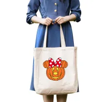 Halloween Eco Friendly Cartoon Cute Jack-o'-lantern Handle Canvas Tote Bag