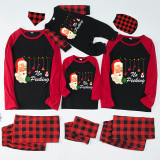 Christmas Matching Family Pajamas Funny No Peeking Santa Ornament Red Black Pajamas Set