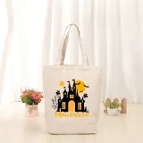 Halloween Eco Friendly Midnight Castles Handle Canvas Tote Bag
