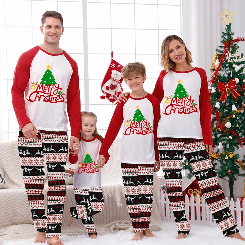 Christmas Matching Family Pajamas Christmas Tree Reindeer Pants Pajamas Set