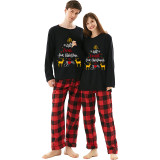 Couple Matching Christmas Pajamas All I Want For Christmas Loungwear Black Pajamas Set